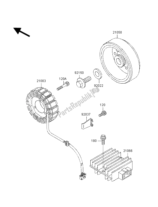 All parts for the Generator of the Kawasaki ZXR 400 1998