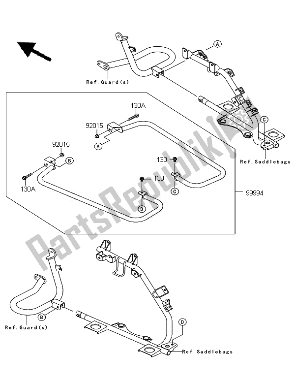 All parts for the Accesory (saddlebag Rails) of the Kawasaki VN 1700 Voyager Custom ABS 2011