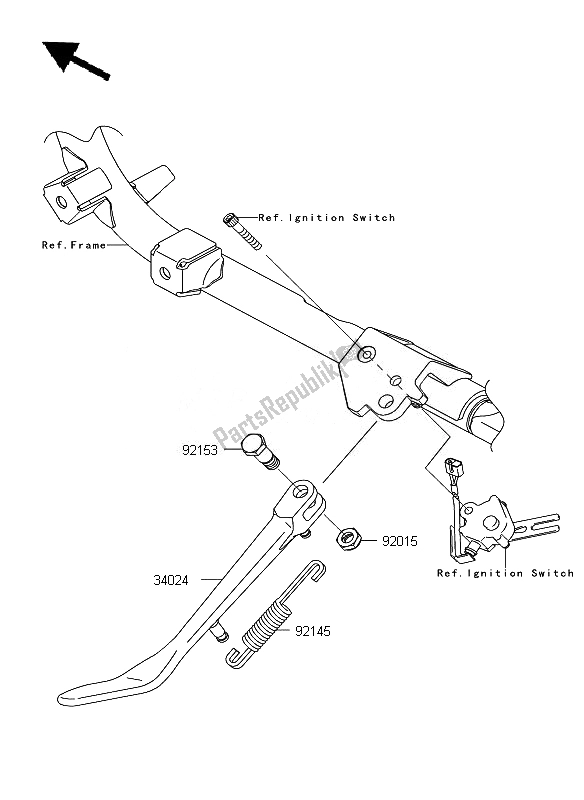 All parts for the Stand of the Kawasaki VN 900 Custom 2007