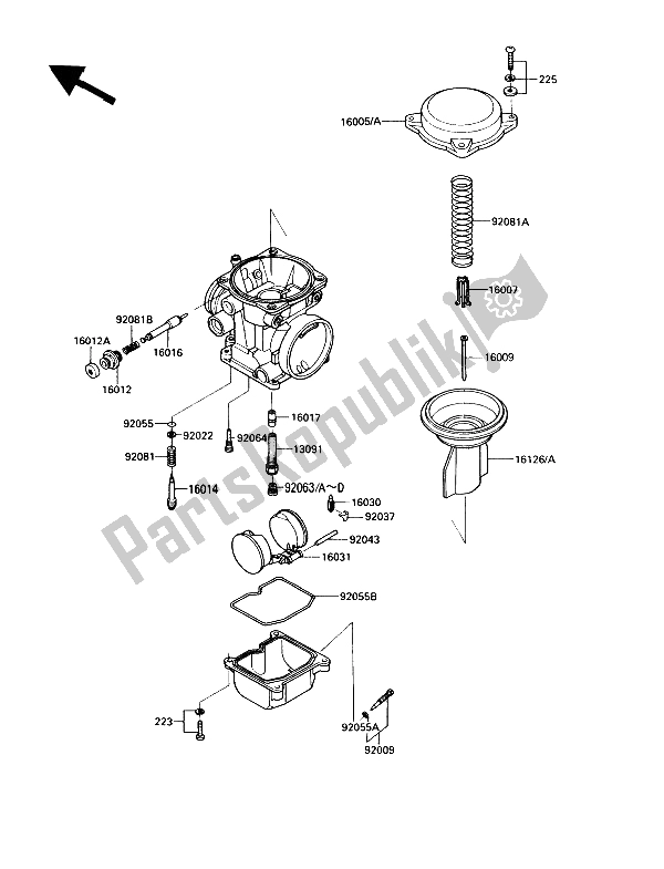 Tutte le parti per il Parti Del Carburatore del Kawasaki GPZ 900R 1989