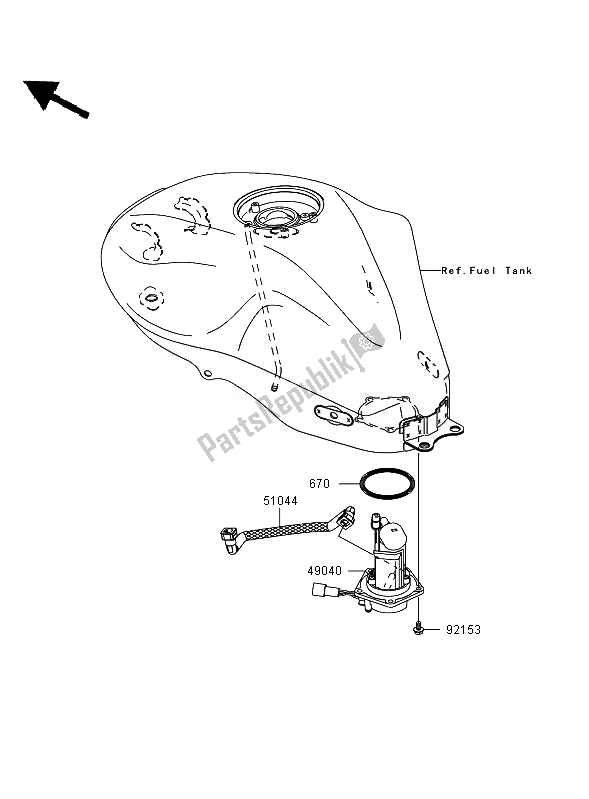 All parts for the Fuel Pump of the Kawasaki ER 6N ABS 650 2007