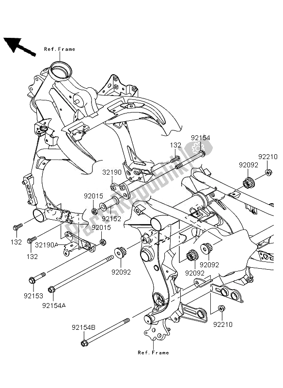 All parts for the Engine Mount of the Kawasaki Versys 650 2011