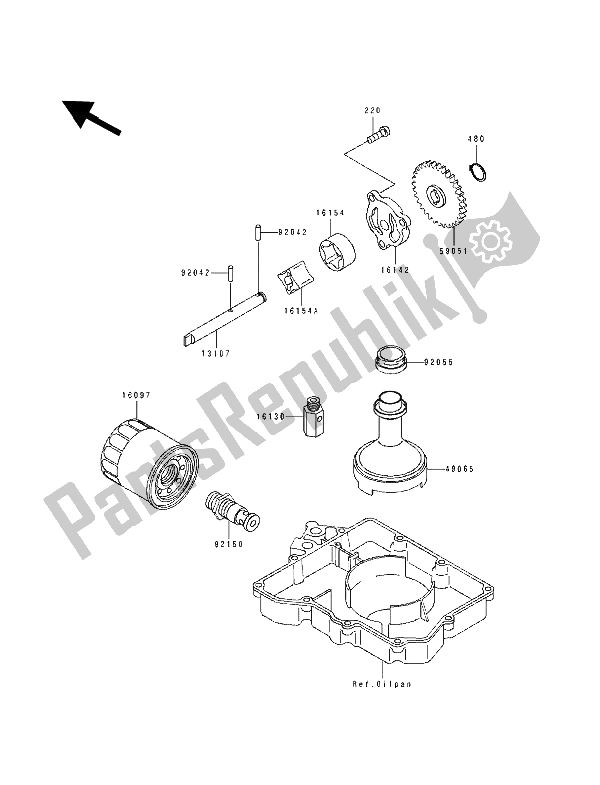 Todas las partes para Bomba De Aceite de Kawasaki ZXR 400 1991