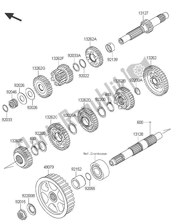 All parts for the Transmission of the Kawasaki Vulcan 900 Custom 2016