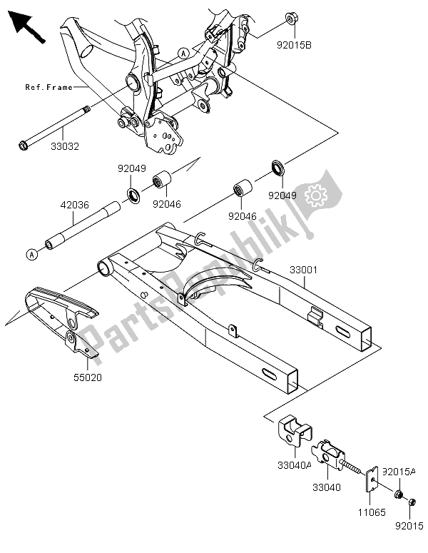 Todas las partes para Basculante de Kawasaki KLX 125 2013