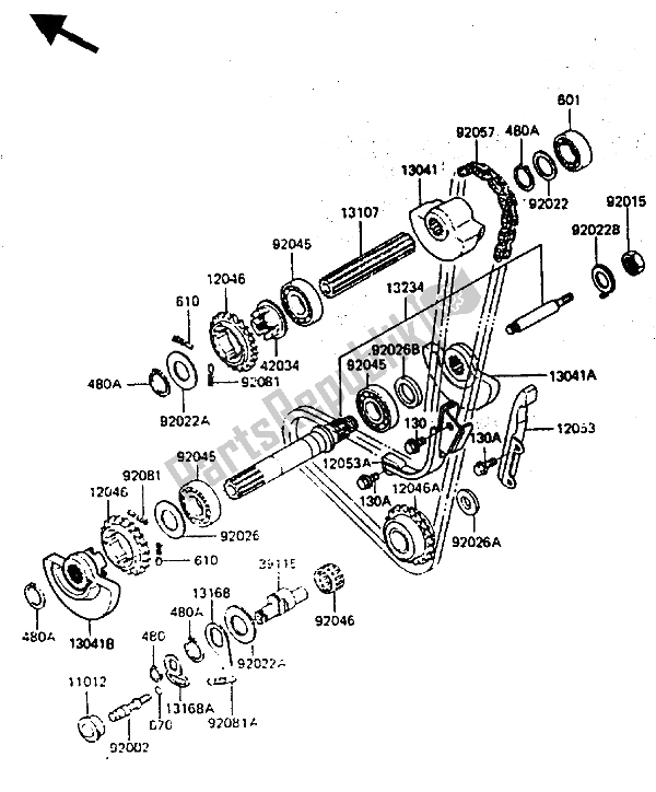 All parts for the Balancer of the Kawasaki KLR 600 1985