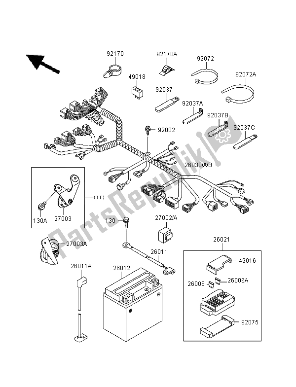 Todas las partes para Equipo Eléctrico Del Chasis de Kawasaki Ninja ZX 9R 900 1995