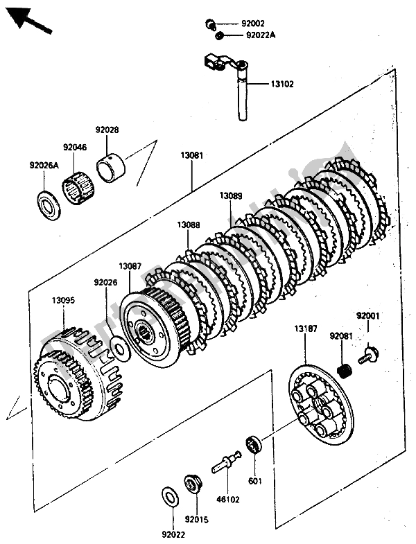 Tutte le parti per il Frizione del Kawasaki GPZ 600R 1986