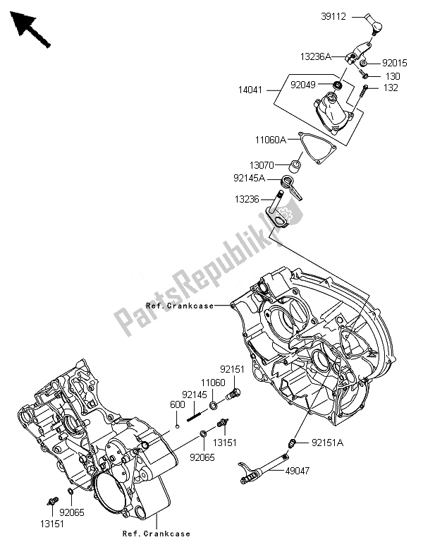 Toutes les pièces pour le Mécanisme De Changement De Vitesse du Kawasaki Brute Force 650 4X4I 2014