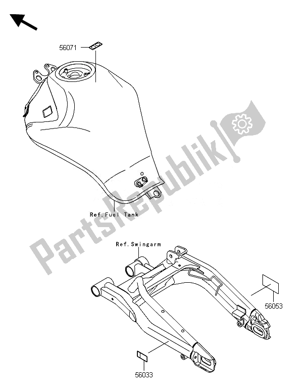 All parts for the Labels of the Kawasaki ER 6F ABS 650 2014
