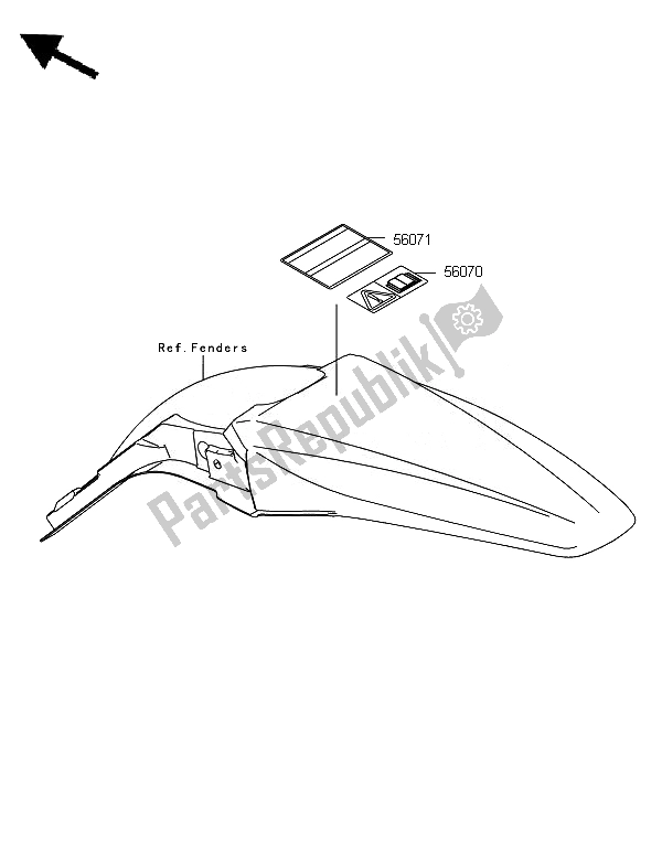 All parts for the Labels of the Kawasaki KX 250F 2010