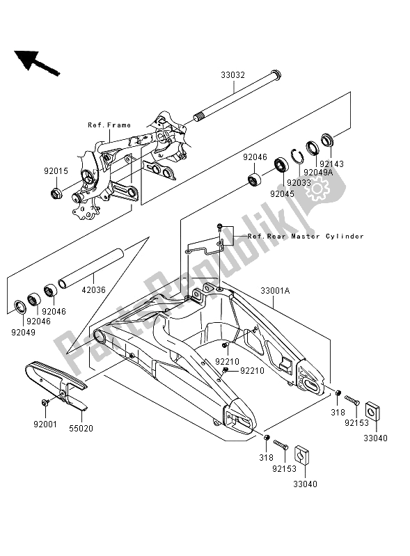 Tutte le parti per il Forcellone del Kawasaki Versys ABS 650 2008