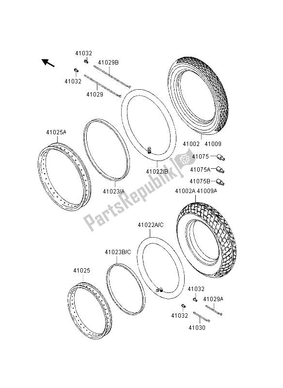 All parts for the Tires of the Kawasaki Eliminator 600 1995