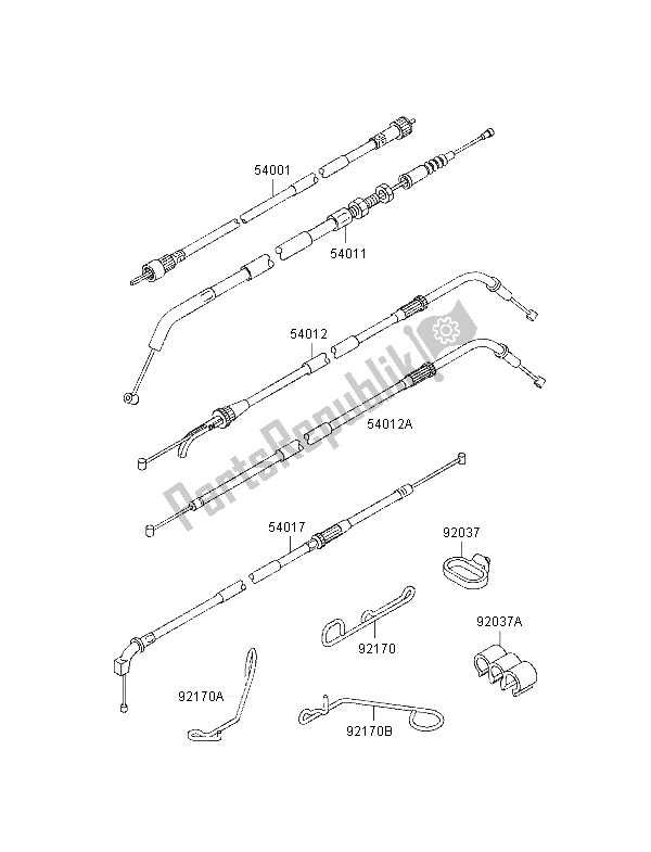 All parts for the Cables of the Kawasaki ZZ R 600 1998