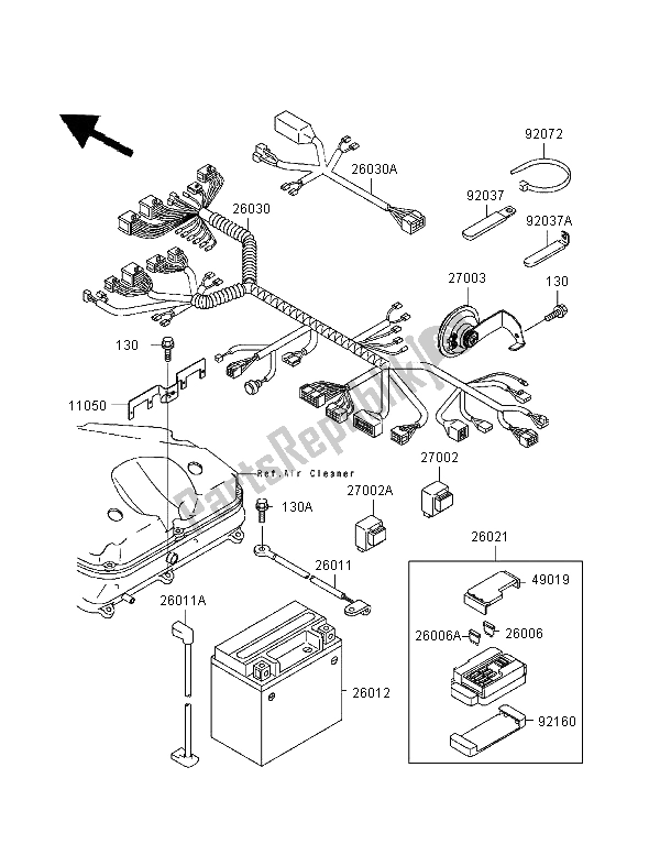 Todas las partes para Equipo Eléctrico Del Chasis de Kawasaki Ninja ZX 9R 900 1999