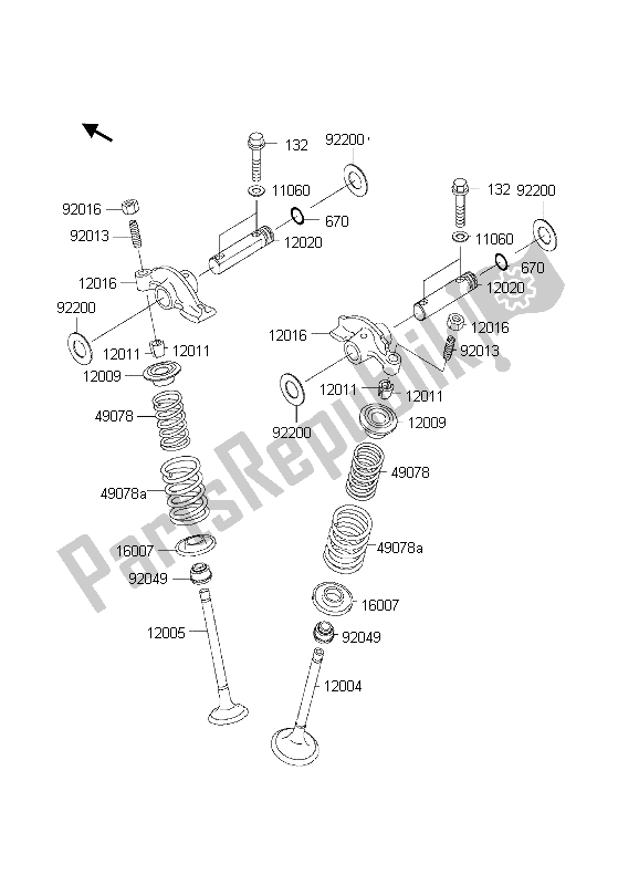 Tutte le parti per il Valvola del Kawasaki KVF 360 Prairie 4X4 2003