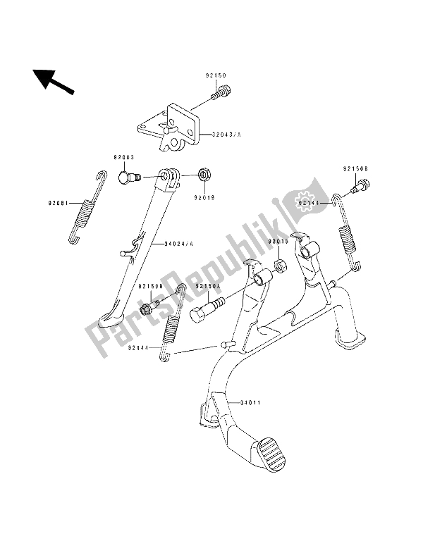 All parts for the Stand(s) of the Kawasaki ZZ R 1100 1994