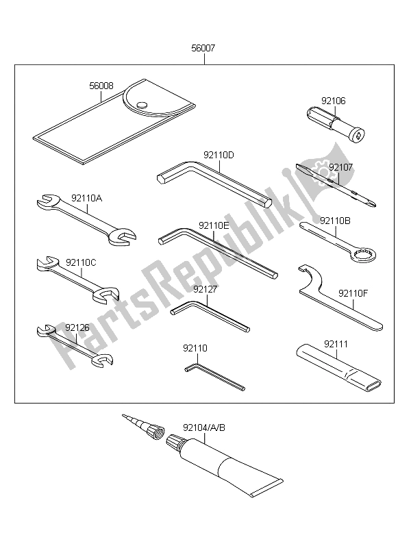 Tutte le parti per il Strumenti Proprietari del Kawasaki Z 1000 SX 2012