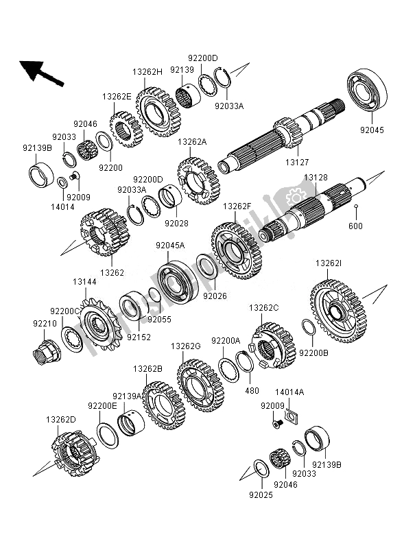 All parts for the Transmission of the Kawasaki Versys 650 2007