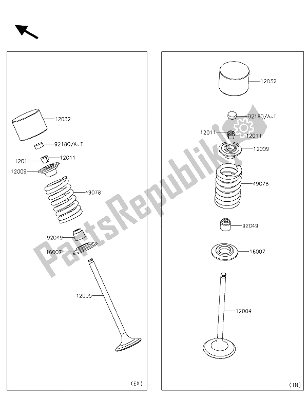 Toutes les pièces pour le Valve (s) du Kawasaki Z 250 SL ABS 2015