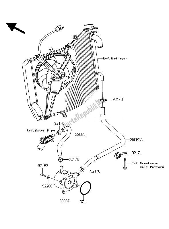 All parts for the Oil Cooler of the Kawasaki ZZR 1400 ABS 2007