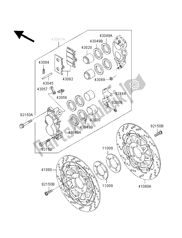 Todas las partes para Freno Frontal de Kawasaki ZXR 400 1998