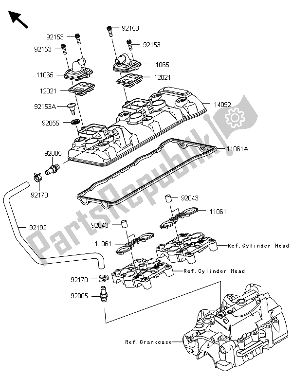 Tutte le parti per il Coperchio Della Testata del Kawasaki Ninja ZX 6R ABS 600 2013