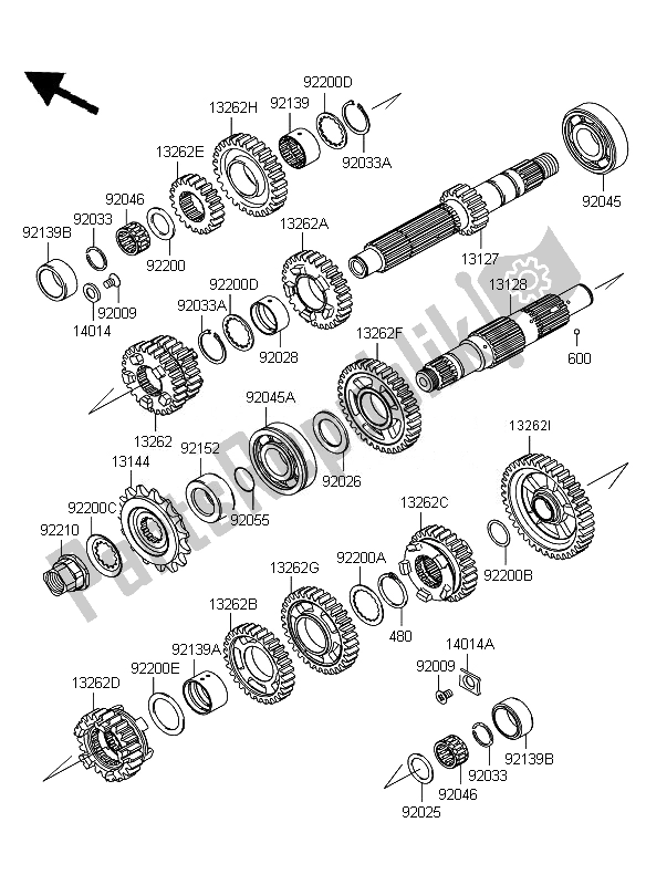 All parts for the Transmission of the Kawasaki ER 6F 650 2011