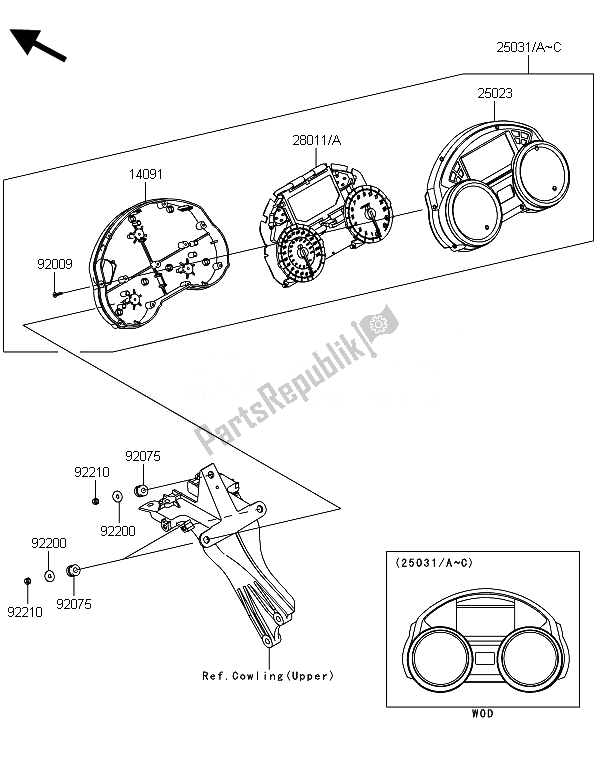 All parts for the Meter(s) of the Kawasaki ZZR 1400 ABS 2014