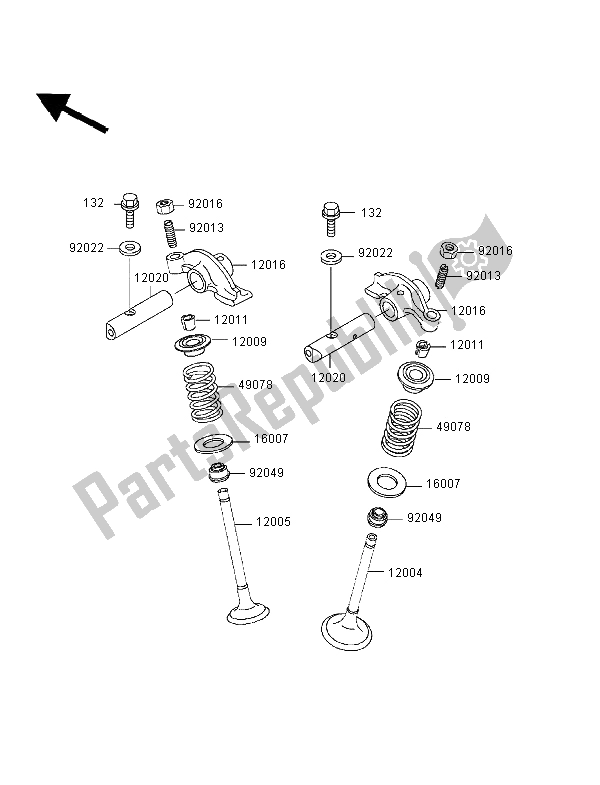 Tutte le parti per il Valvola del Kawasaki Eliminator 125 1998