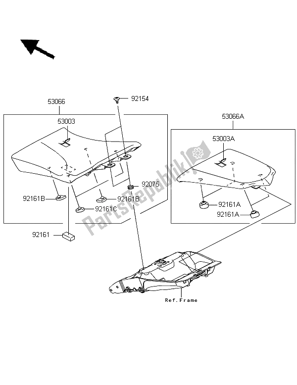 All parts for the Seat of the Kawasaki Z 1000 SX 2011