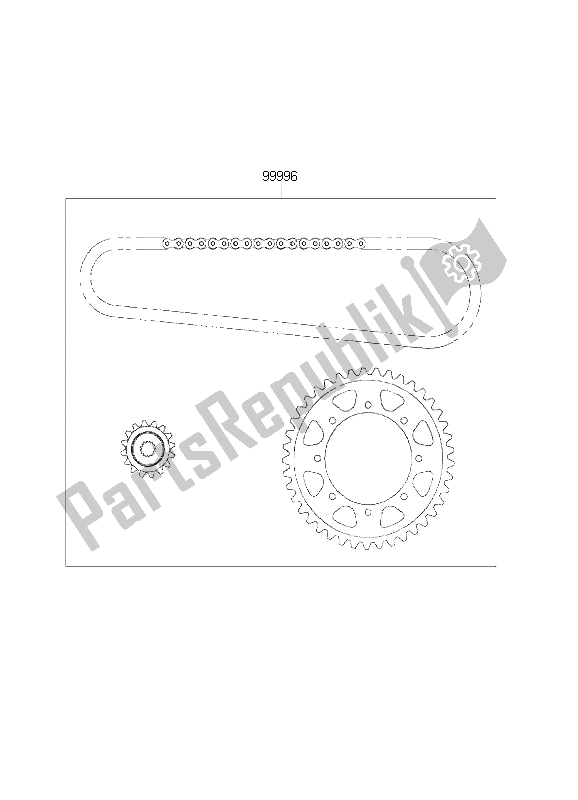 Alle onderdelen voor de Kettingset van de Kawasaki KLE 500 2002