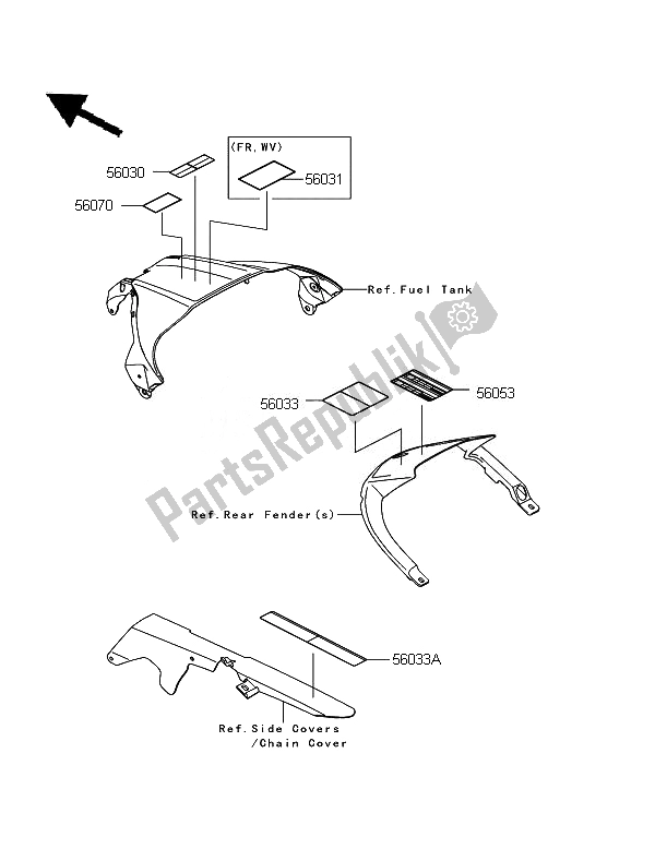 Tutte le parti per il Etichette del Kawasaki Ninja ZX 10R 1000 2011