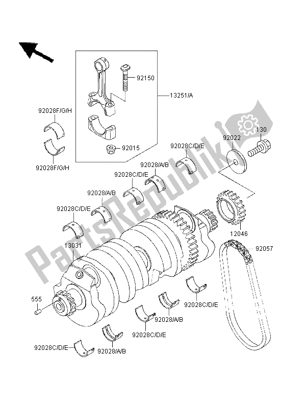 Todas las partes para Cigüeñal de Kawasaki ZZR 1100 1996