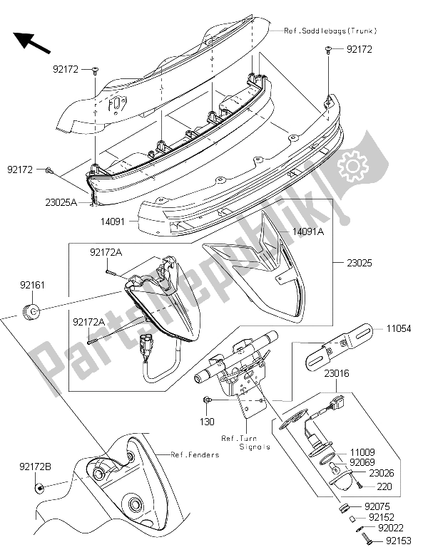 All parts for the Taillight(s) of the Kawasaki Vulcan 1700 Voyager ABS 2015