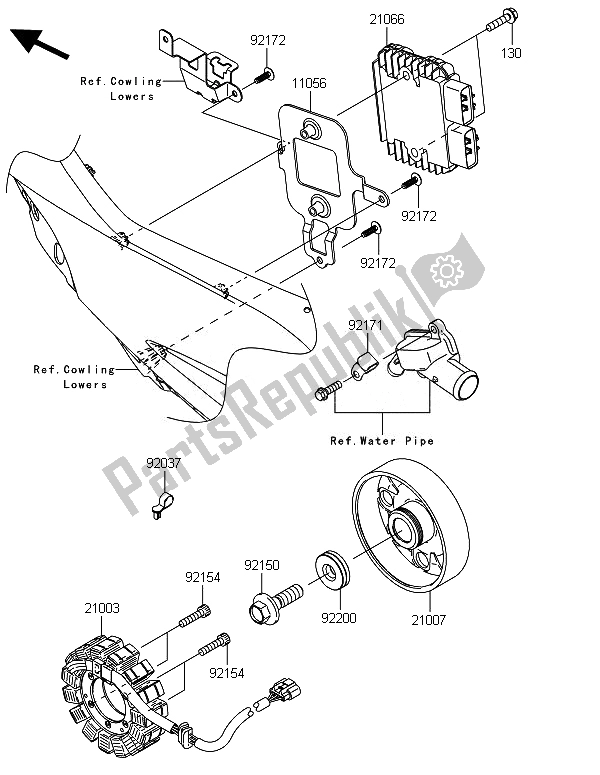 All parts for the Generator of the Kawasaki Ninja ZX 10R ABS 1000 2014