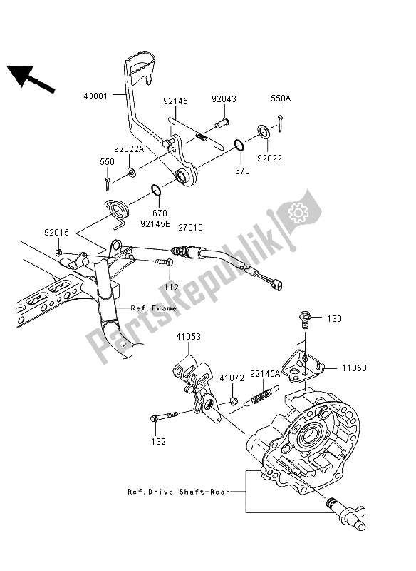 All parts for the Brake Pedal of the Kawasaki KVF 750 4X4 2006