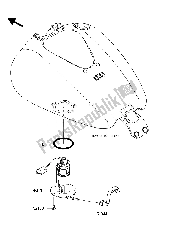 All parts for the Fuel Pump of the Kawasaki VN 1700 Classic Tourer ABS 2011