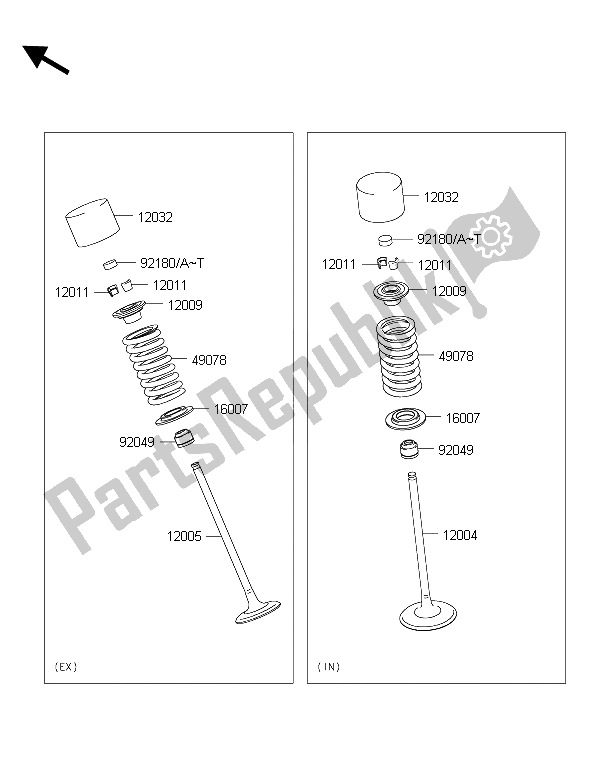 Alle onderdelen voor de Klep (pen) van de Kawasaki ER 6F ABS 650 2015