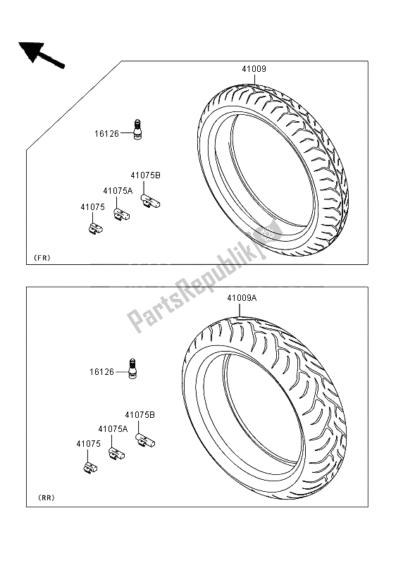 All parts for the Tires of the Kawasaki Versys 650 2008