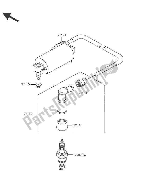 All parts for the Ignition System of the Kawasaki KLF 300 2005