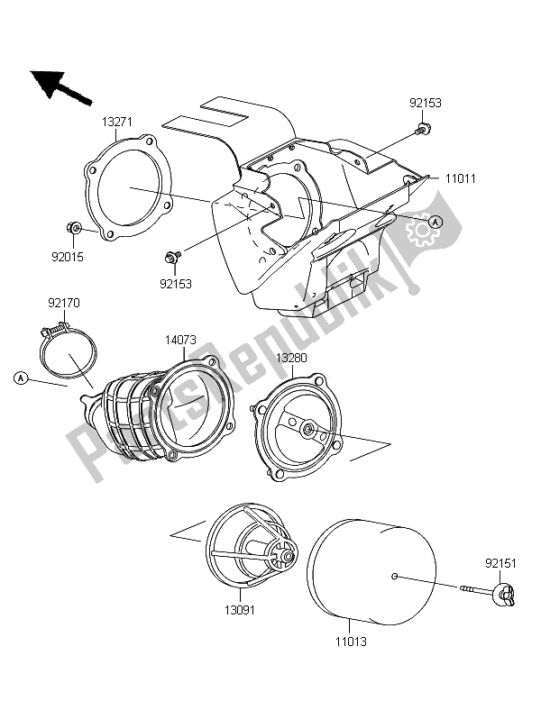 Tutte le parti per il Filtro Dell'aria del Kawasaki KX 65 2007