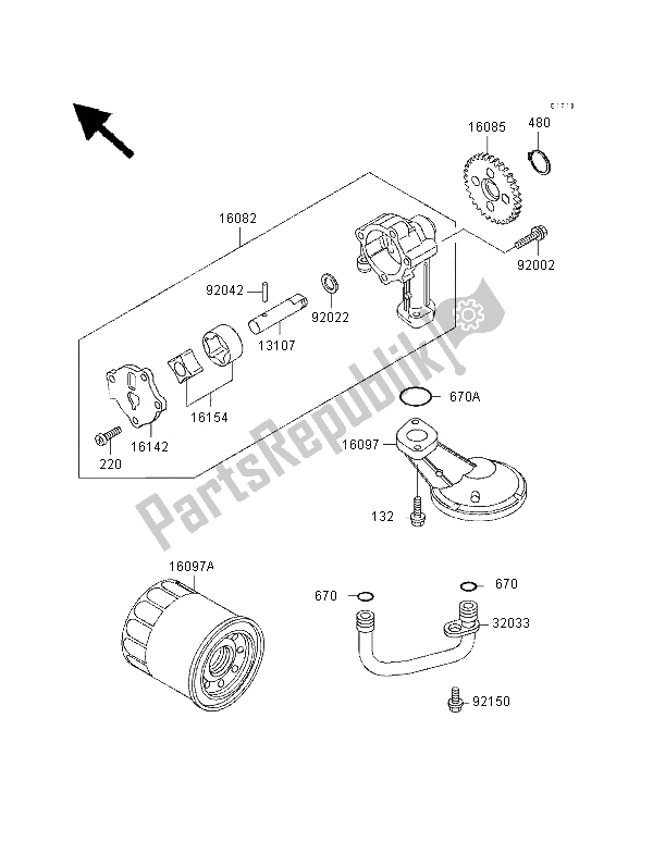 Toutes les pièces pour le La Pompe à Huile du Kawasaki EN 500 1995