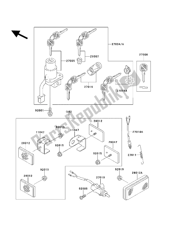 Tutte le parti per il Interruttore Di Accensione del Kawasaki KLX 650 1994