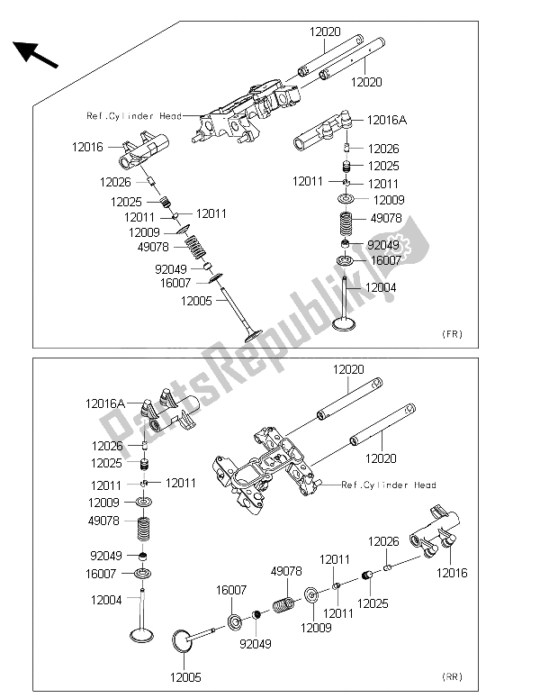 All parts for the Valve(s) of the Kawasaki Vulcan 1700 Nomad ABS 2015