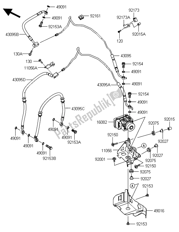 Tutte le parti per il Tubazioni Del Freno del Kawasaki Ninja ZX 6R ABS 600 2014