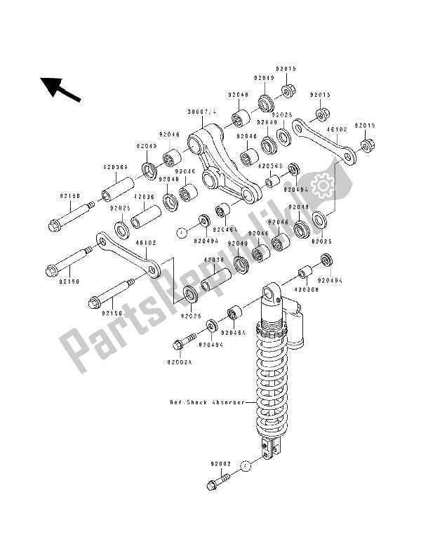 Tutte le parti per il Sospensione del Kawasaki KX 500 1989