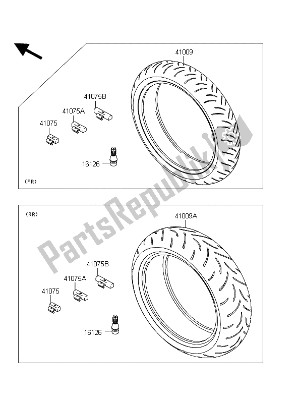 All parts for the Tires of the Kawasaki Z 1000 2011
