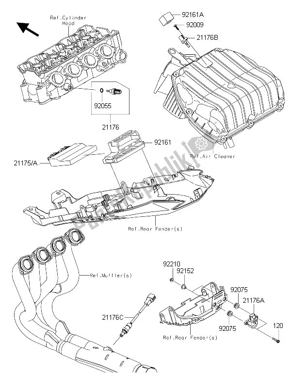 Toutes les pièces pour le Injection De Carburant du Kawasaki Ninja ZX 6R ABS 600 2015