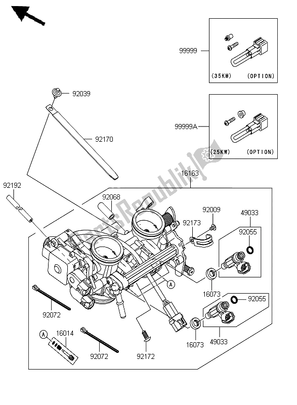 All parts for the Throttle of the Kawasaki ER 6N 650 2012